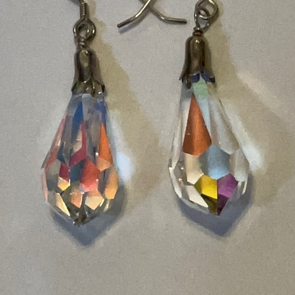 Stunning Sterling Silver Crystal Drop Earrings - Picture 4 of 4